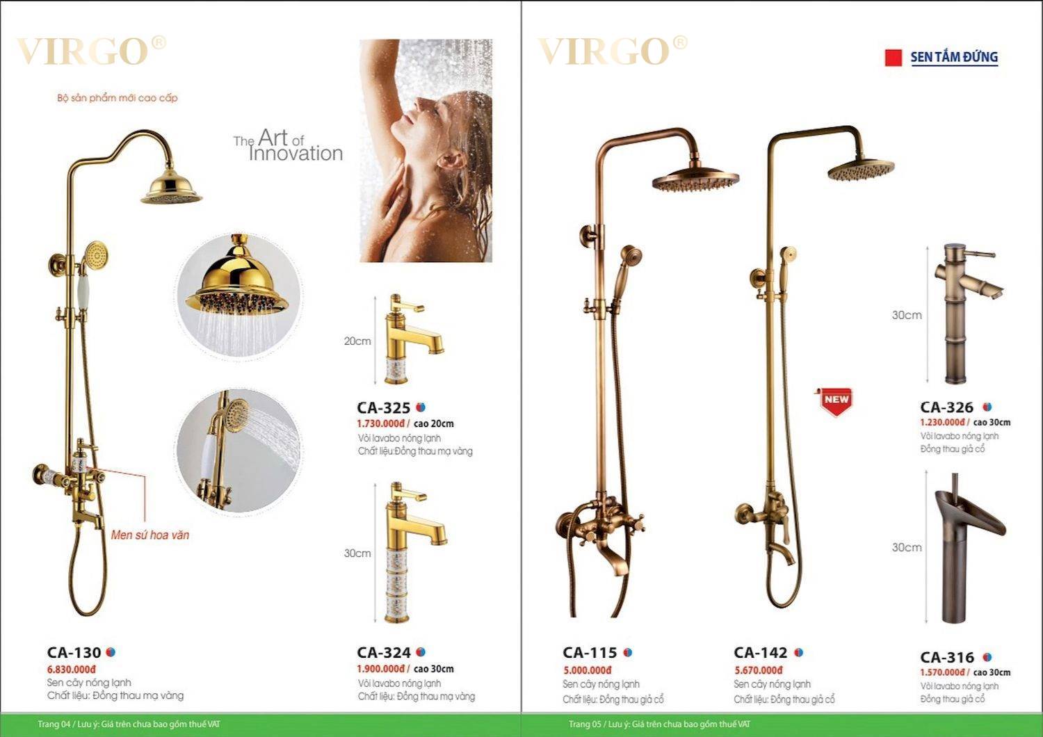Catalogue và bảng giá Thiết bị vệ sinh VIRGO mới nhất /Page 3
